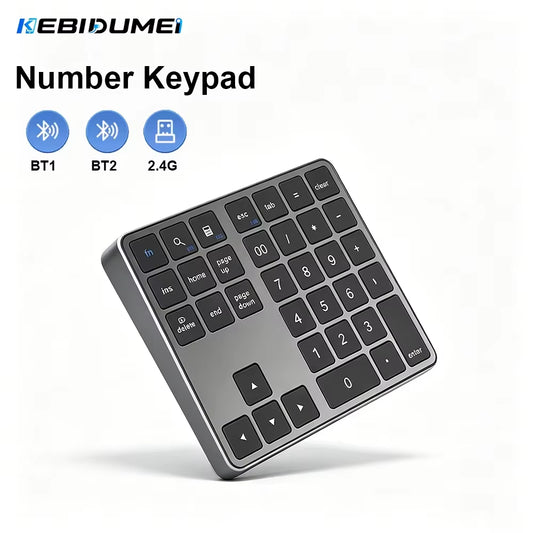 KEBIDUMEI Tri-Fold Bluetooth Keyboard with Touchpad - Rechargeable Mini Keyboard for PC, Windows, and Android